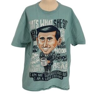 The Souled Store The Office‎ Michael Scott Graphic Tee Blue 100% Cotton L